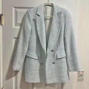 pastel tweed longline blazer